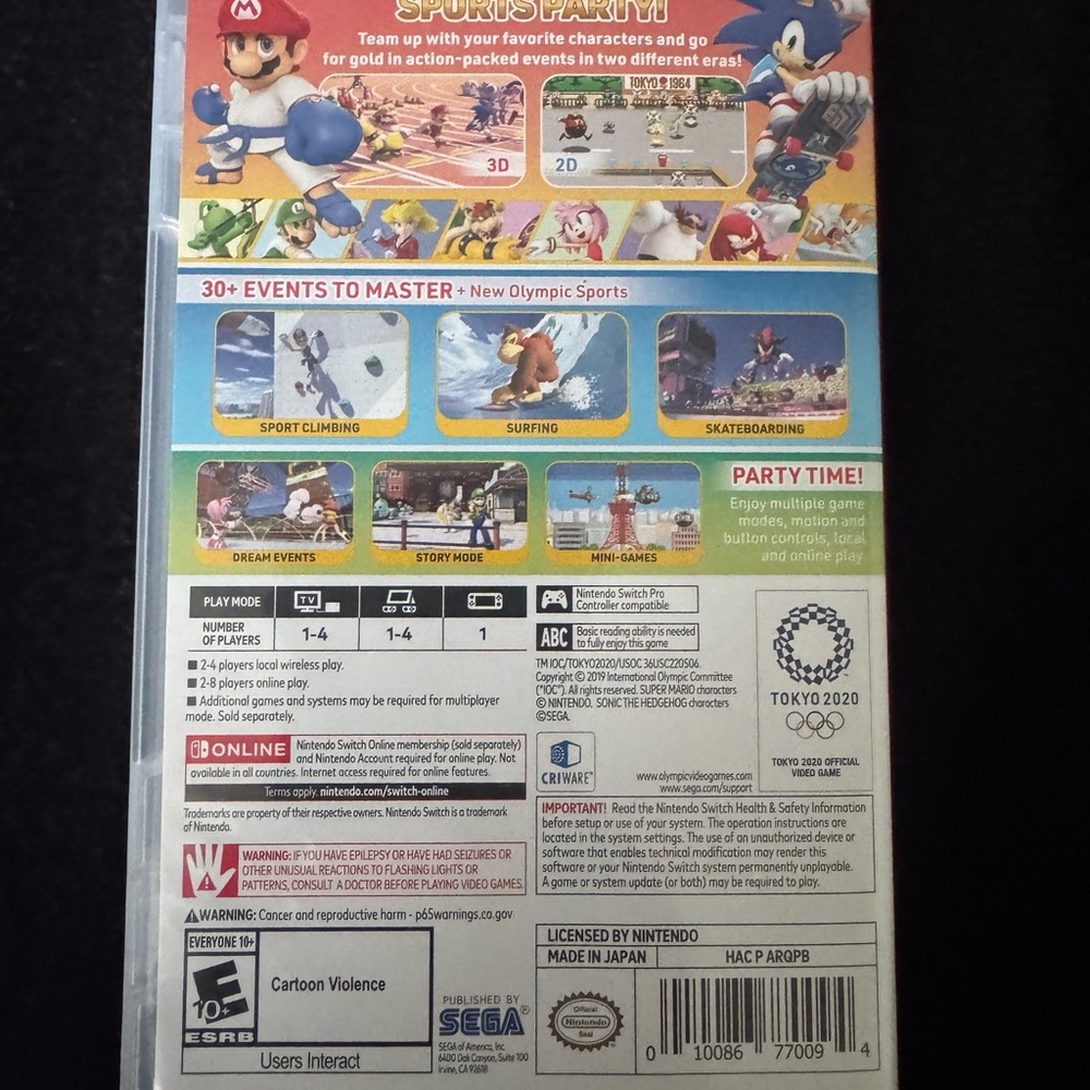 Nintendo Mario & Sonic at the Olympic Games switch game & 2 bowers toys - Picture 5 of 14